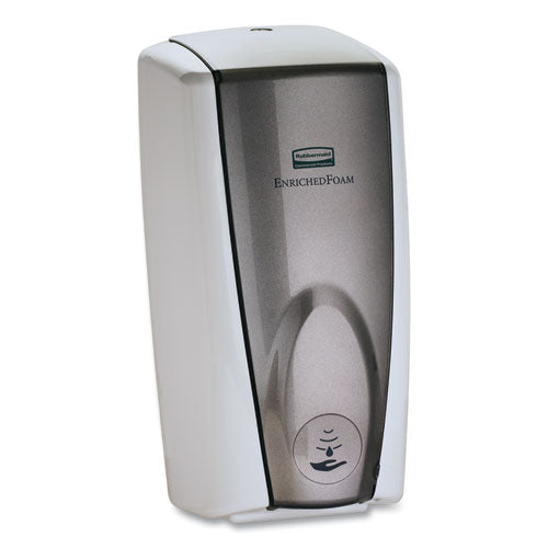 Rubbermaid Commercial AutoFoam Touch-Free Dispenser, 1,100 mL, 5.18 x 5.25 x 10.86, White-Gray Pearl FG750140