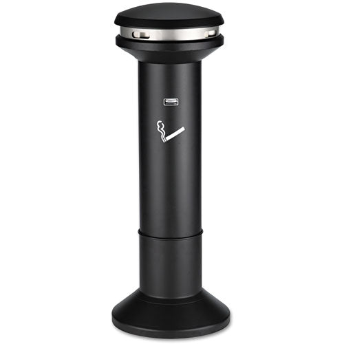 Rubbermaid Commercial Infinity Traditional Smoking Receptacle, 4.1 gal, 39" High, Black FG9W3300BLA
