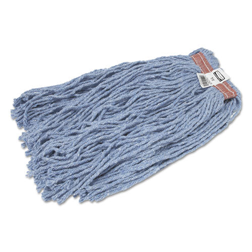 Rubbermaid Commercial Cut-End Blend Mop Head, Cotton-Synthetic, Blue, 20 oz, 1" Headband, 12-Carton FGF51700BL00