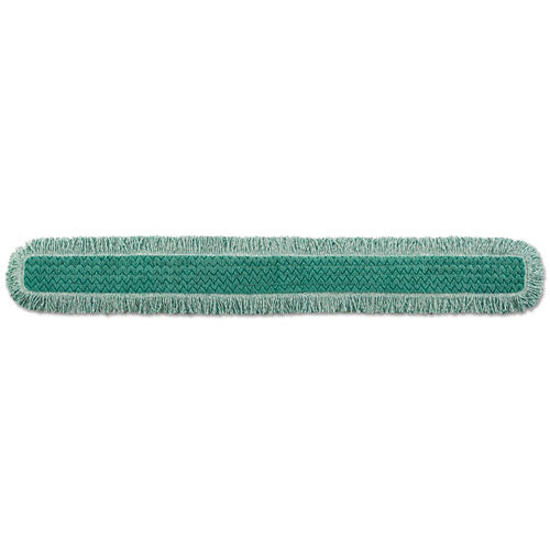Rubbermaid Commercial HYGEN HYGEN Dust Mop Heads With Fringe, Green, 60 in., Microfiber, Cut-End FGQ46000GR00