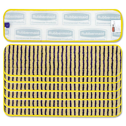 Rubbermaid Commercial Microfiber Scrubber Pad, Vertical Polyprolene Stripes, 18", Yellow, 6-Carton FGQ81000YL00