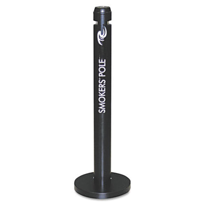 Rubbermaid Commercial Smoker's Pole, Round, Steel, 0.9 gal, Black FGR1BK