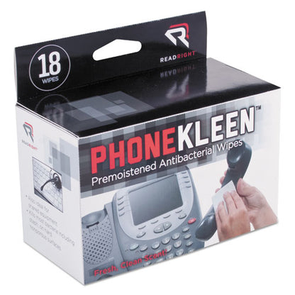 Read Right PhoneKleen Wet Wipes, Cloth, 5 x 5, 18-Box RR1203