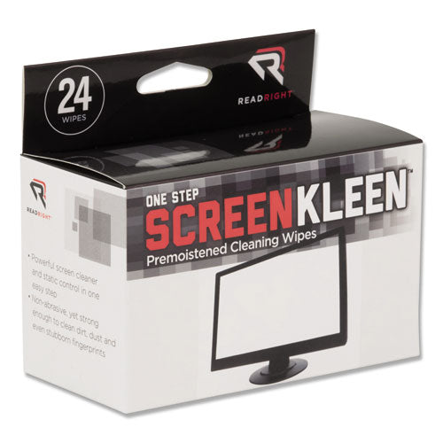 Read Right OneStep Screen Cleaner, 5 x 5, 24-Box RR1209