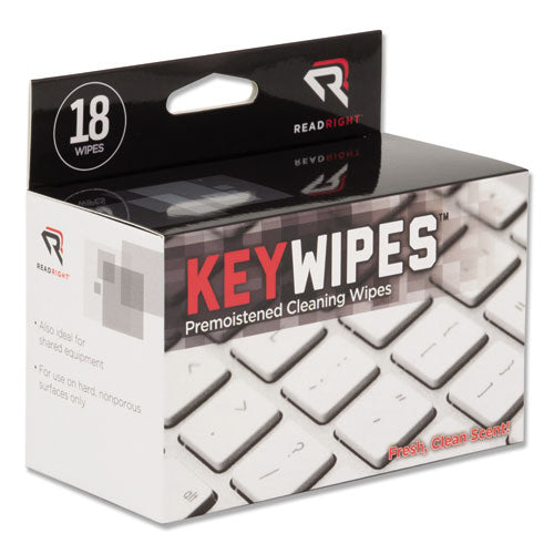 Read Right KeyWipes Keyboard Wet Wipes, 5 x 6.88, 18-Box RR1233