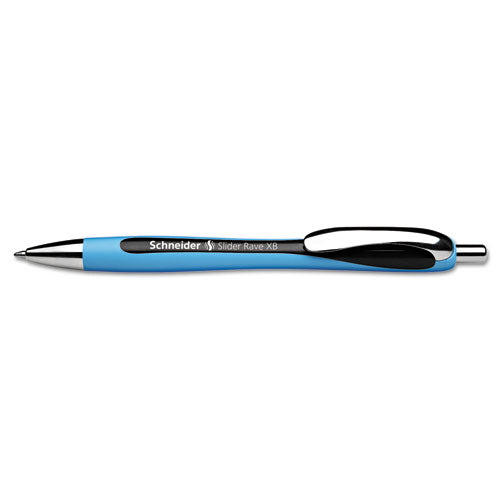 Schneider Rave XB Ballpoint Pen, Retractable, Extra-Bold 1.4 mm, Black Ink, Blue-Black Barrel 132501