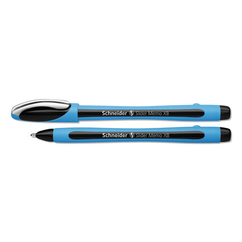 Schneider Slider Memo XB Ballpoint Pen, Stick, Extra-Bold 1.4 mm, Black Ink, Blue-Black Barrel, 10-Box 150201