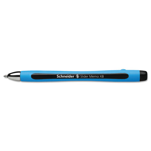 Schneider Slider Memo XB Ballpoint Pen, Stick, Extra-Bold 1.4 mm, Black Ink, Blue-Black Barrel, 10-Box 150201