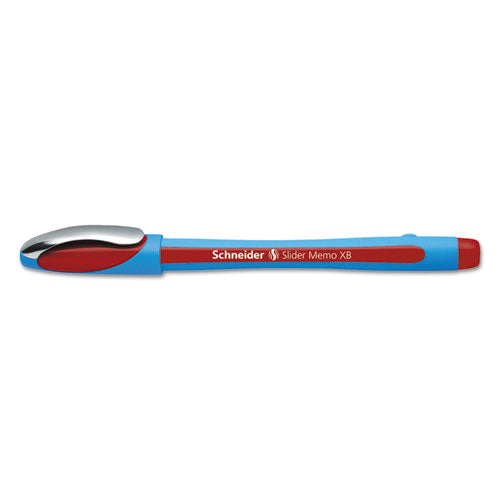Schneider Slider Memo XB Ballpoint Pen, Stick, Extra-Bold 1.4 mm, Red Ink, Blue-Red Barrel, 10-Box 150202