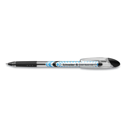 Schneider Slider Ballpoint Pen, Stick, Extra-Bold 1.4 mm, Black Ink, Black-Silver Barrel, 10-Box 151201