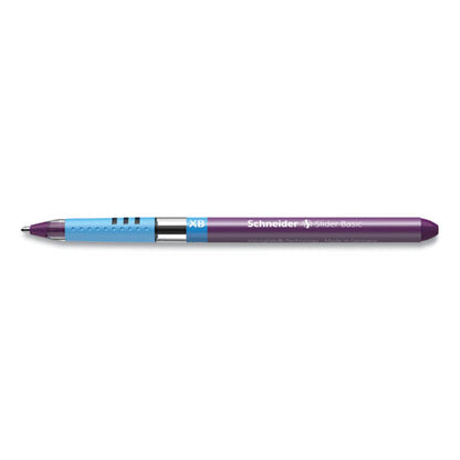Schneider Slider Ballpoint Pen, Stick, Extra-Bold 1.4 mm, Purple Ink, Purple-Silver Barrel 151208