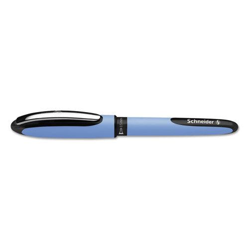 Schneider One Hybrid Gel Pen, Stick, Fine 0.5 mm, Black Ink, Blue Barrel, 10-Box 183501