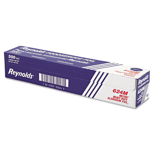 Reynolds Wrap Metro Aluminum Foil Roll, Light Gauge, 18" x 500 ft, Silver 624M