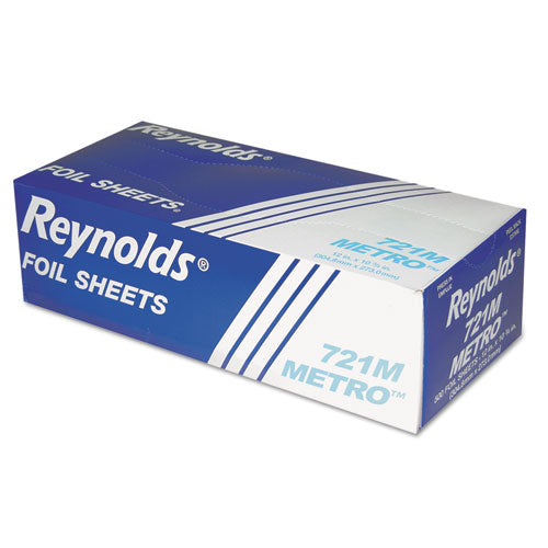 Reynolds Wrap Metro Pop-Up Aluminum Foil Sheets, 12 x 10.75, Silver, 500-Box, 6-Carton 721M