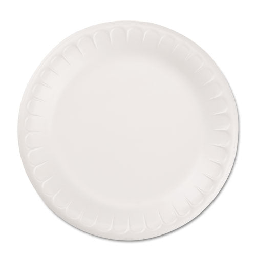 Hefty Soak Proof Tableware, Foam Plates, 8.88" dia, White, 100-Pack D28100