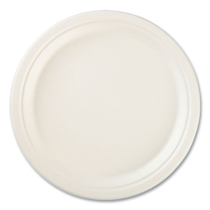 Hefty ECOSAVE Tableware, Plate, Bagasse, 10.13" dia, White, 16-Pack, 12 Packs-Carton RFP D71016