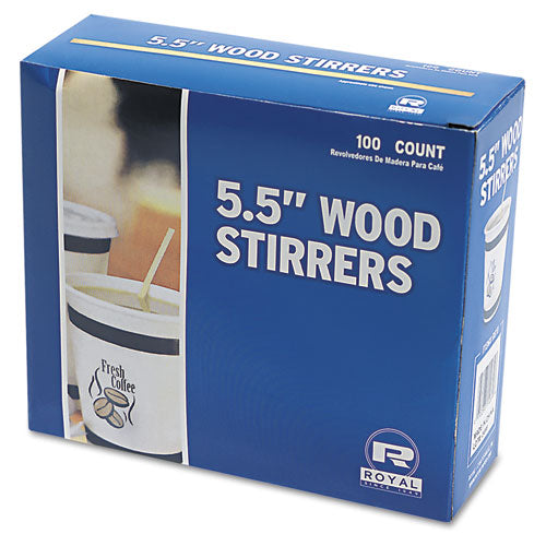 AmerCareRoyal Wood Coffee Stirrers, 5.5", 10,000-Carton R810
