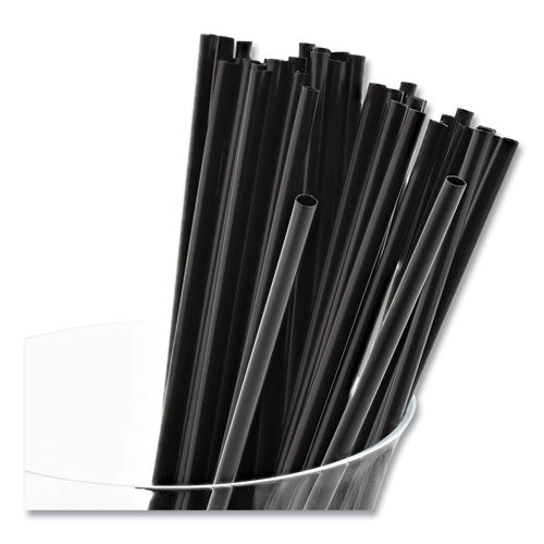 AmerCareRoyal Sip Straws, 7.5", Plastic, Black, 10,000-Carton S1525BK7