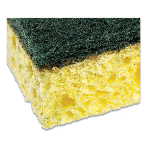 AmerCareRoyal Heavy-Duty Scrubbing Sponge, 3.5 x 6, 0.85" Thick, Yellow-Green, 20-Carton S740C-20