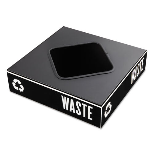 Safco Public Square Recycling Container Lid, Square Opening, 15.25 x 15.25 x 2, Black 2989BL