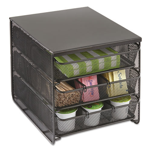 Safco 3 Drawer Hospitality Organizer, 7 Compartments, 11 1-2w x 8 1-4d x 8 1-4h, Bk 3275BL