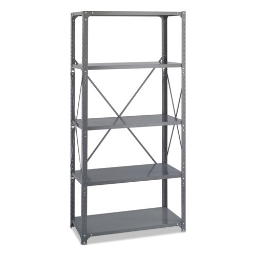 Safco Commercial Steel Shelving Unit, Five-Shelf, 36w x 18d x 75h, Dark Gray 6266