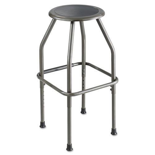 Safco Diesel Industrial Stool with Stationary Seat, Backless, Supports Up to 250 lb, 22" to 30" Seat Height, Pewter 6666
