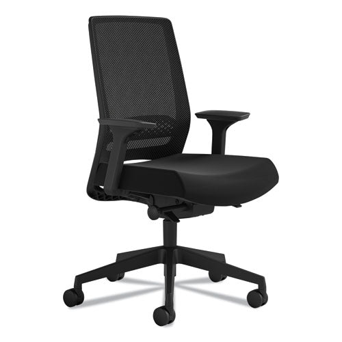 Safco Medina Deluxe Task Chair, Supports Up to 275 lb, 18" to 22" Seat Height, Black 6830STBL