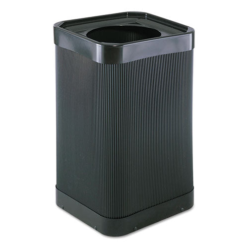 Safco At-Your Disposal Top-Open Waste Receptacle, Square, Polyethylene, 38 gal, Black 9790BL