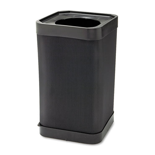 Safco At-Your Disposal Top-Open Waste Receptacle, Square, Polyethylene, 38 gal, Black 9790BL