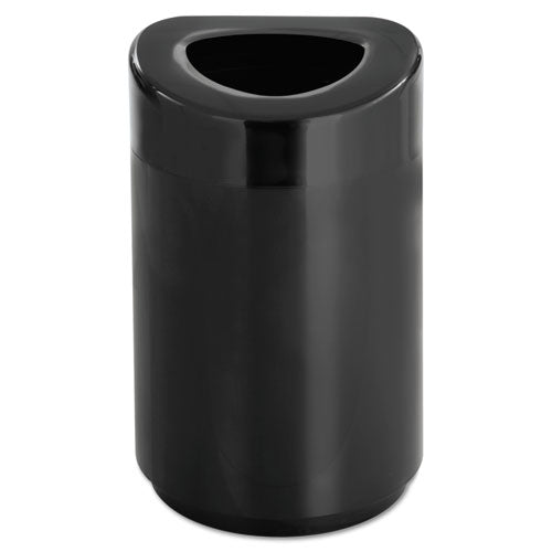 Safco Open Top Round Waste Receptacle, Steel, 30 gal, Black 9920BL