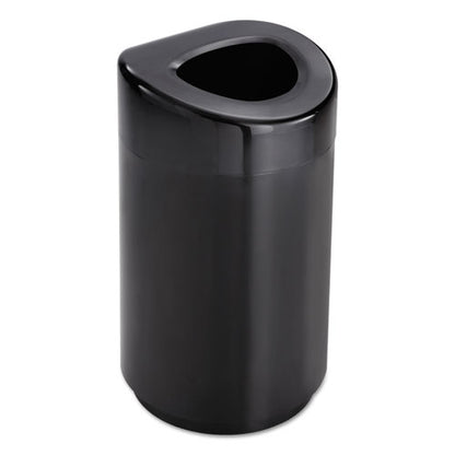 Safco Open Top Round Waste Receptacle, Steel, 30 gal, Black 9920BL
