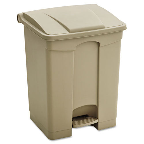 Safco Large Capacity Plastic Step-On Receptacle, 17 gal, Tan 9922TN