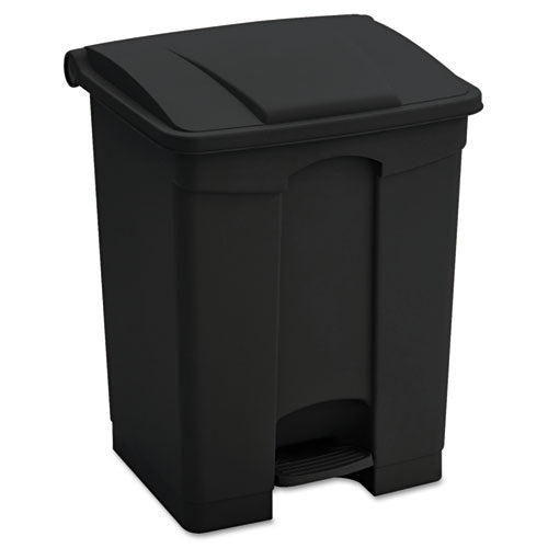 Safco Large Capacity Plastic Step-On Receptacle, 23 gal, Black 9923BL