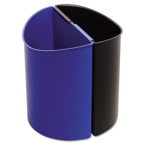 Safco Desk-Side Recycling Receptacle, 3 gal, Black-Blue 9927BB