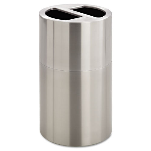 Safco Dual Recycling Receptacle, 30 gal, Stainless Steel 9931SS
