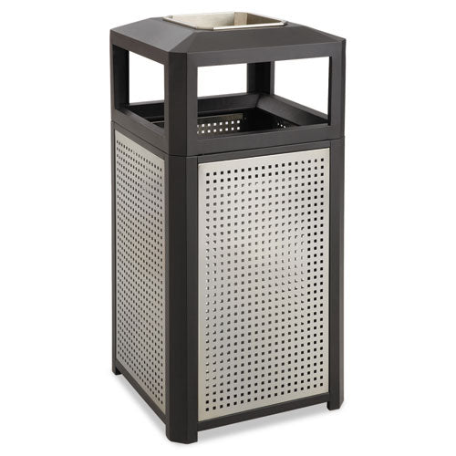 Safco Ashtray-Top Evos Series Steel Waste Container, 38 gal, Black 9935BL