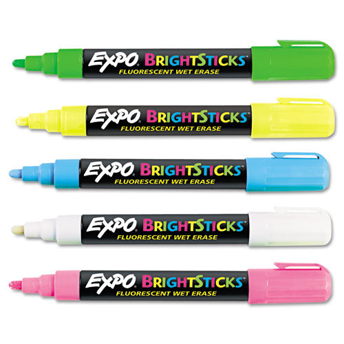 EXPO Bright Sticks, Medium Bullet Tip, Assorted Colors, 5-Set 14075