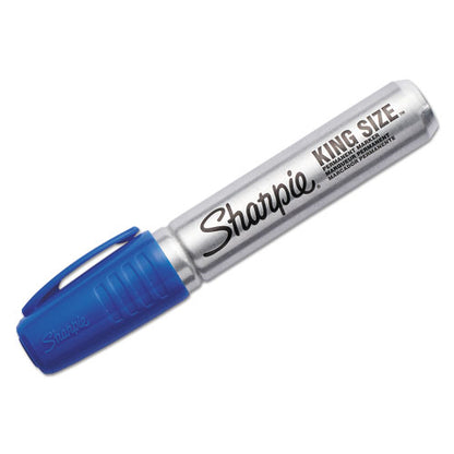 Sharpie King Size Permanent Marker, Broad Chisel Tip, Blue, Dozen 15003