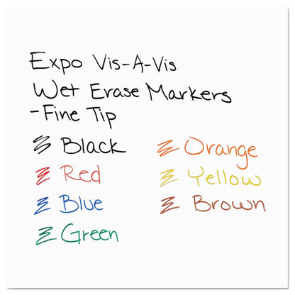 EXPO Vis-à-Vis Wet Erase Marker, Fine Bullet Tip, Black, Dozen 16001