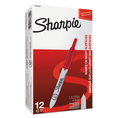 Sharpie Retractable Permanent Marker, Extra-Fine Needle Tip, Red 1735791
