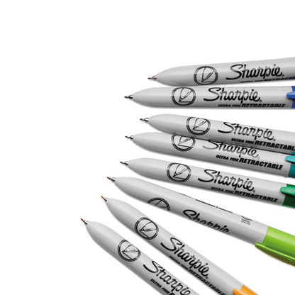 Sharpie Retractable Permanent Marker, Extra-Fine Needle Tip, Assorted Colors, 8-Set 1742025