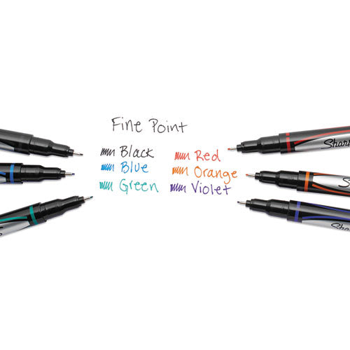Sharpie Water-Resistant Ink Porous Point Pen, Stick, Fine 0.4 mm, Black Ink, Black-Gray Barrel, Dozen 1742663