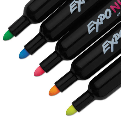 EXPO Neon Windows Dry Erase Marker, Broad Bullet Tip, Assorted Colors, 5-Pack 1752226