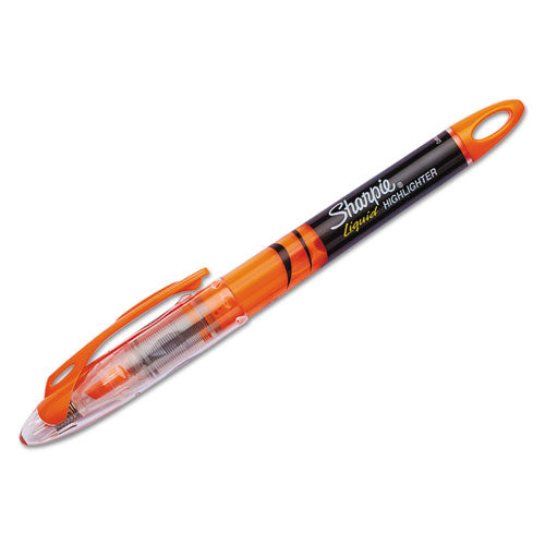 Sharpie Liquid Pen Style Highlighters, Fluorescent Orange Ink, Chisel Tip, Orange-Black-Clear Barrel, Dozen 1754466