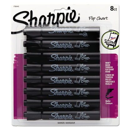 Sharpie Flip Chart Marker, Broad Bullet Tip, Black, 8-Pack 1760445