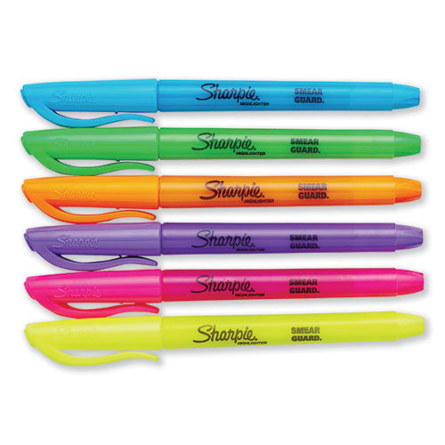 Sharpie Pocket Style Highlighters, Assorted Ink Colors, Chisel Tip, Assorted Barrel Colors, 24-Pack 1761791