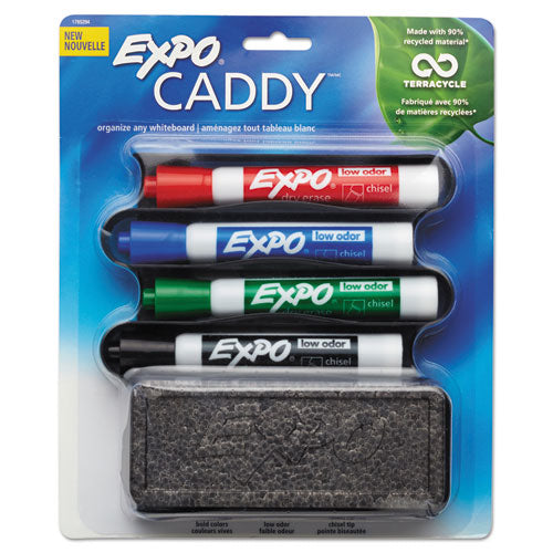 EXPO Whiteboard Caddy Set, Broad Chisel Tip, Assorted Colors, 4-Set 1785294