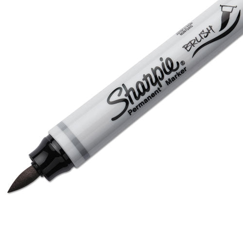 Sharpie Brush Tip Permanent Marker, Medium Brush Tip, Black, Dozen 1810705