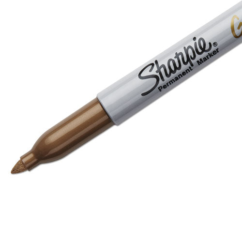 Sharpie Metallic Fine Point Permanent Markers, Fine Bullet Tip, Gold, Dozen 1823887